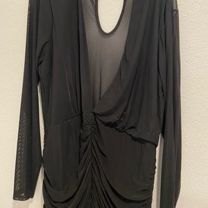 Plus Size Mesh Romper Black 1x